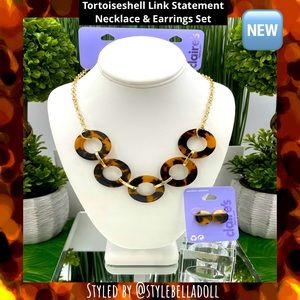🔥Sale🔥🆕 Tortoiseshell Link Necklace Earring Set
